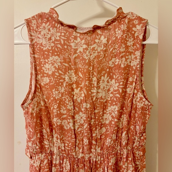 3/$25! NEW! Hem & Thread Dusty Coral Ruffle Babydoll Boutique Top S - Picture 10 of 15